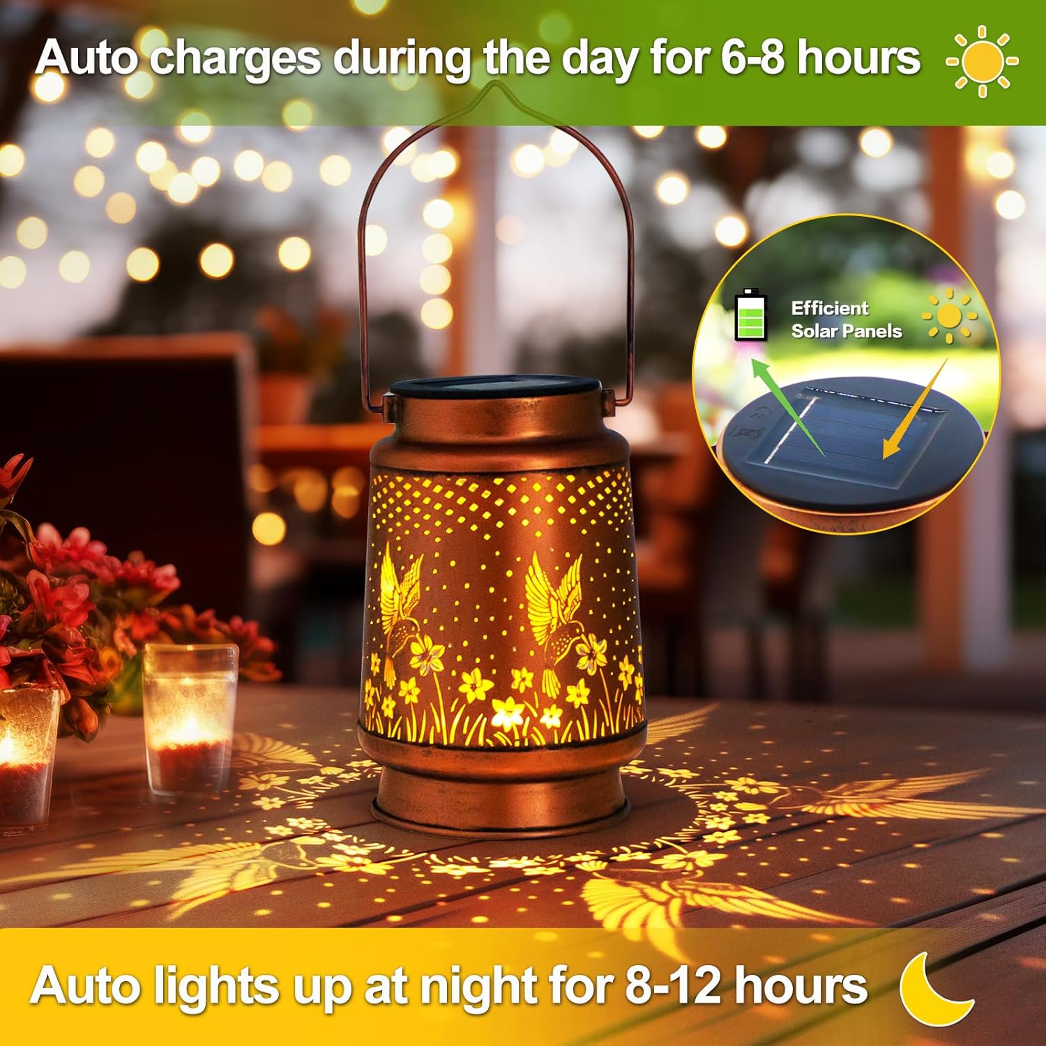 Charming Solar Hummingbird Lantern