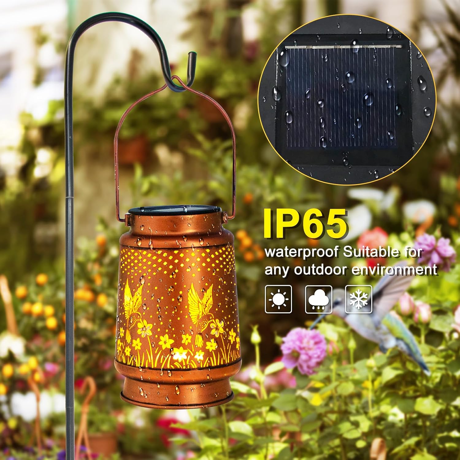 Charming Solar Hummingbird Lantern